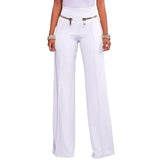 Zipper Detail High Waist Palazzo Pants