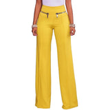 Zipper Detail High Waist Palazzo Pants