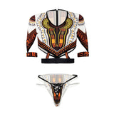 African print sleeve Two-piece Bikini Swimsuit