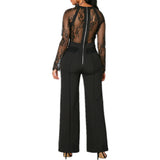 Lace Back O-Neck Jumpsuits