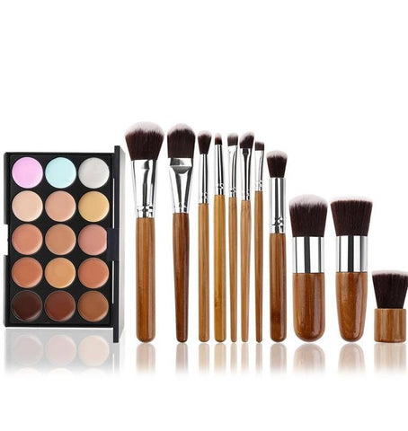 15 Colors Makeup Concealer with Brushes