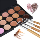 15 Colors Makeup Concealer with Brushes