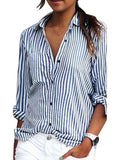 Striped Long Sleeve Casual Blouse