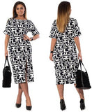 Letter print casual o-neck loose dress