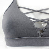 Sexy  Crisscross Lace Front Back Triangle Sports Bra