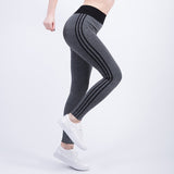 Striped Elastic Waist Yoga Pants