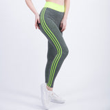 Striped Elastic Waist Yoga Pants