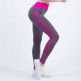 Striped Elastic Waist Yoga Pants