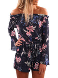 Ruffles off shoulder floral jumper