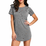 Broken Hole Short Sleeve Tunic T-shirt