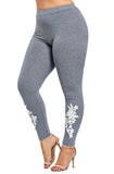 Plus Size Appliqued Skinny Jersey Leggings