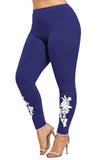 Plus Size Appliqued Skinny Jersey Leggings