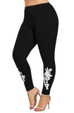 Plus Size Appliqued Skinny Jersey Leggings