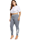 Plus Size Appliqued Skinny Jersey Leggings