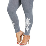 Plus Size Appliqued Skinny Jersey Leggings