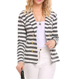 Striped Gold Button Blazer