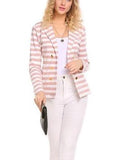 Striped Gold Button Blazer