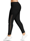 Lace Up Leggings With Grommet